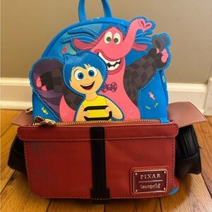 Loungefly Pixar Joy and Bing Bong Kids Backpack - Blue and Red